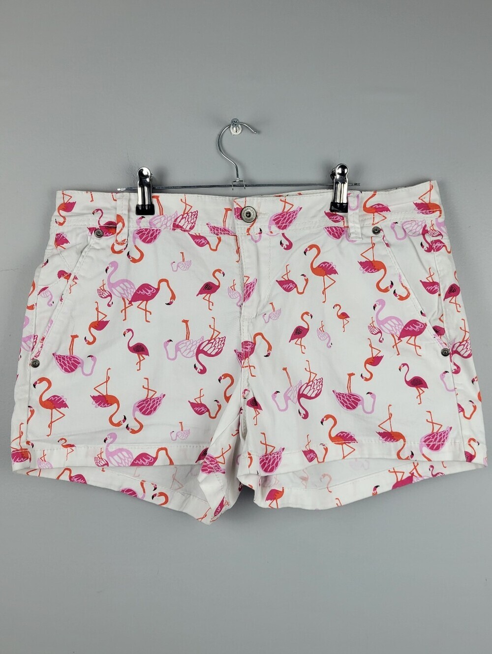 Union Bay Size 13 Anika Flamingo Print Chino Shorts
